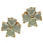 Brincos Yara Flor de Pedra Natural Ouro - C7890044