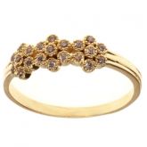 Anel Florzinhas Swarovski Ouro - C7890017