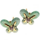 Brincos Rose Borboleta Pedra natural 4 - C7890034
