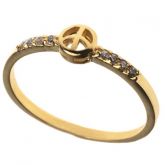 Anel Paz e Amor Swarovski Ouro - C7890012