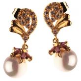 Brincos Swarovski Pedra e Perola Natural 1 - C7890032