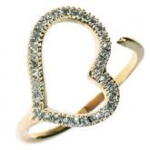 Anel Coração Bianca Swarovski Ouro - C7890027