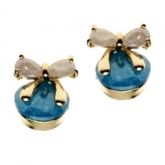 Brincos Lola Azul Pedra Natural Ouro - C7890040