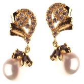 Brincos Swarovski Pedra e Perola Natural 2 - C7890036