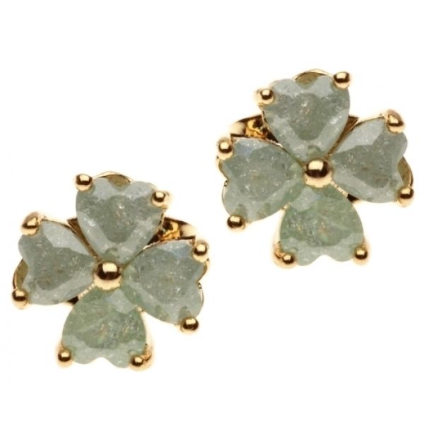 Brincos Yara Flor de Pedra Natural Ouro - C7890044