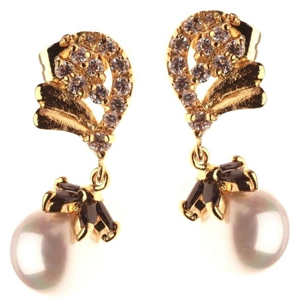 Brincos Swarovski Pedra e Perola Natural 2 - C7890036