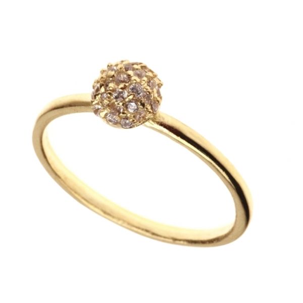 Anel Esfera Gotículas de Swarovski Ouro - C7890007