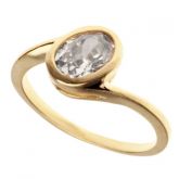 Anel Solitário 2 Swarovski Ouro - C7890004