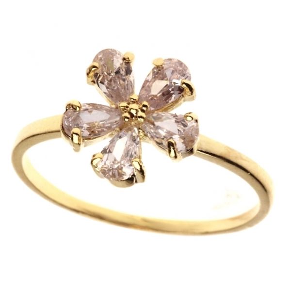 Anel Flor 1 de Swarovski Ouro - C7890010